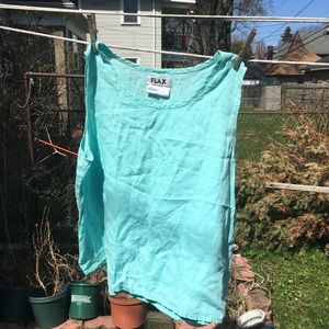 Med Robin’s Egg Blue Flax Sleeveless Top EUC